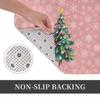 1 Stück Anti-Ermüdungs-Küchenteppiche, weihnachtlicher rosa Baumdruck, wasserdichte, rutschfeste, dick gepolsterte Küchenmatte, strapazierfähige, bequeme Stehmatte für die Küche