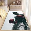 Sports Area Rug, Muhammad Ali Boxing Red Gloves Rain Splash Art Poster, Man Cave Decor, Non-Slip Mat