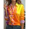 Autumn 2026 Ink Painting Print Blouse Ladies Long Sleeve Gradient Button Laple Loose Shirts Tops Casual Elegant Women's Clothing