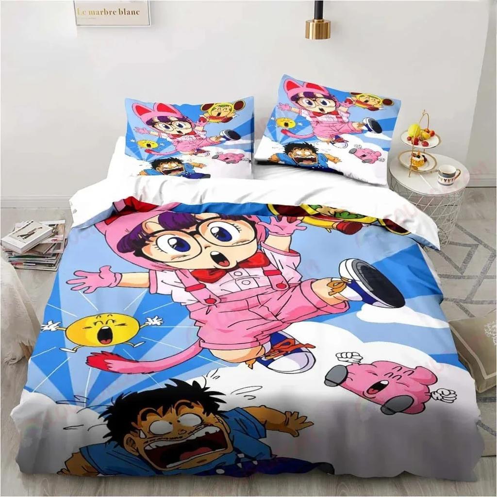 3D Carton DR S-Slump Arale Beding Set Shet King Twin Double Child Beding Set Mircofiber or Polyester Soft with Soft Fabric Duvet Cover Sets