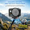 Schwarzer CNC-Aluminiumlegierungs-Schutzkäfig, 58mm UV-Filter-Objektivdeckel Multi-Erweiterungs-Rig Wärmeableitendes Rahmen für GoPro MISSION 1 / 1 PRO