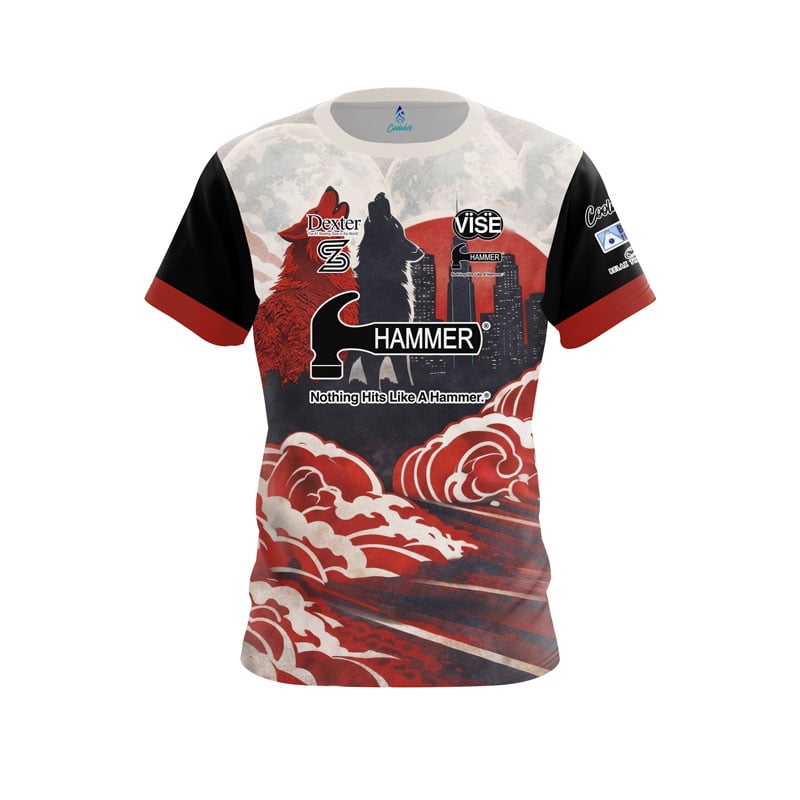 Neues Herren Hammer Eiswaffel-Kegel-Split-Print Bowling-Trikot Kurzarm Performance Sport-T-Shirt Fan Lässige Streetwear Oberteile
