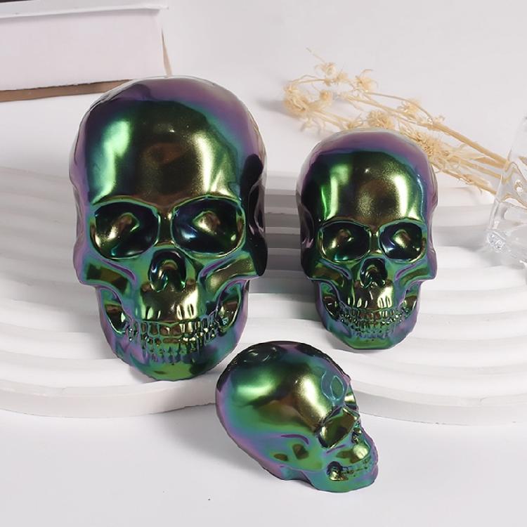 3D Skull Resin Mold Flexible Silicone Skull Head Mold Halloween Home Decorations