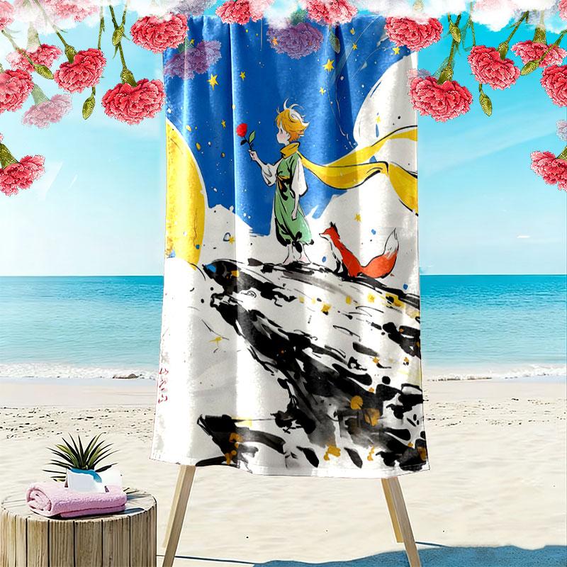 Little Prince Hush Print Beach Towel, Large Soft Quick Dry Towel for Beach Camping Swimming