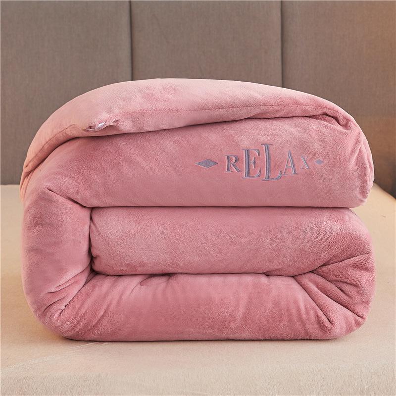 Thickened Winter Quilt: Flannel Coral Fleece & Cotton Blend for Warmth