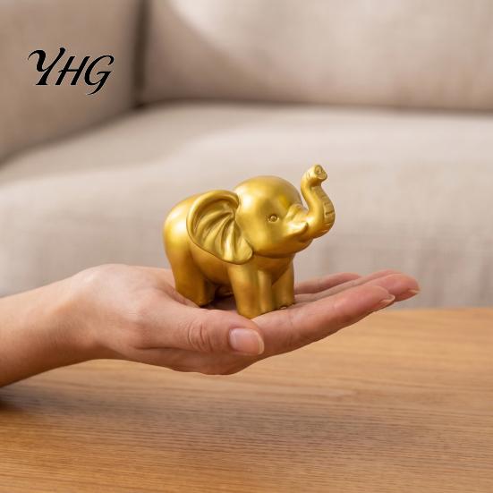 Luck Symbols for Good Fortune Mini Resin Elephant Figurine, Statue Tabletop Decor, Minimalist Room Decor Accessories Small Ornament Home Office Shelf,