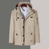 Men's Mid-Length Casual Cotton Jacket - Spring & Autumn, Plus Size, Loose Fit, Outdoor Sports, Dad Style.