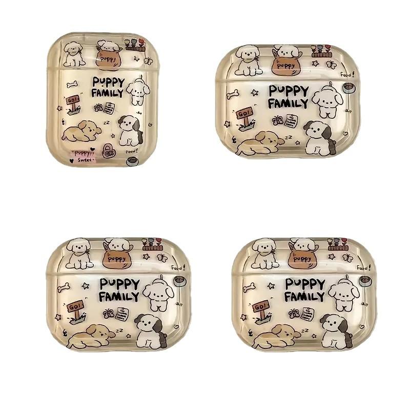 Transparent Letter Puppy Suitable for AirPods 1/1st Generation Protective Case Apple Pro/1 Wireless Bluetooth Headset Cover