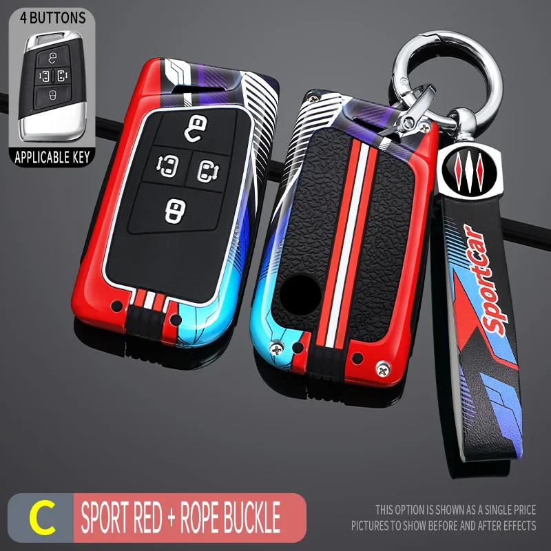 For Vw For Volkswagen Tiguan Mk2 Magotan Passat B8 Cc For Skoda Superb A7 Racing Style Metal Car Key Case Fob Cover Accessories