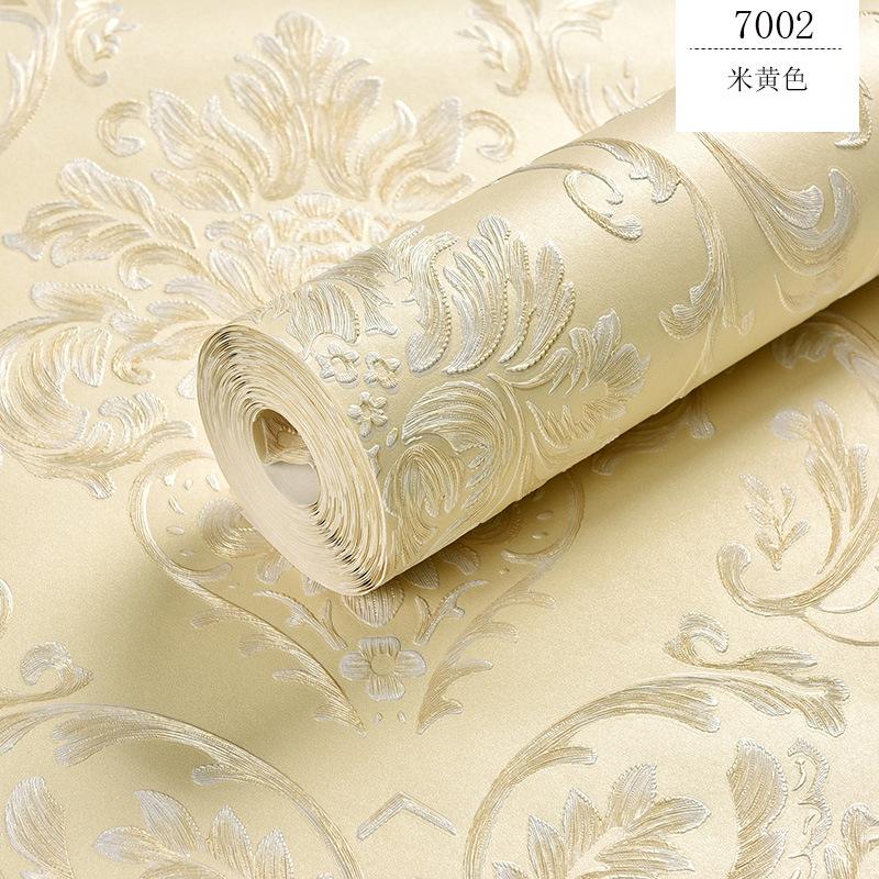Self-adhesive Wallpaper 3D Three-dimensional European Non-woven Wallpaper Fine Pressure Thickened Bedroom Living Room Background Wall Sticker Warm
