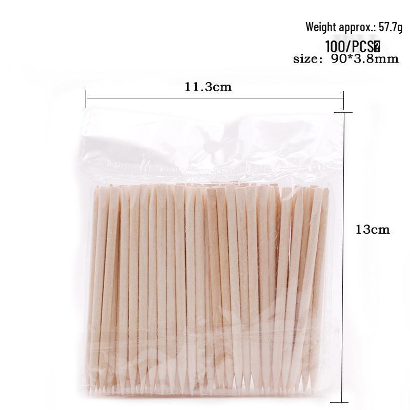 

Двусторонние палочки из апельсинового дерева для отодвигания кутикулы 11,4 см, 100 шт./пакет - Инструмент для доттинга ногтей