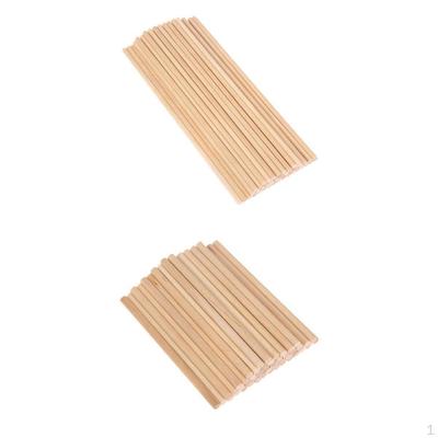 2x Unpainted Wooden Dowels Sticks Hardwood Cake Pins