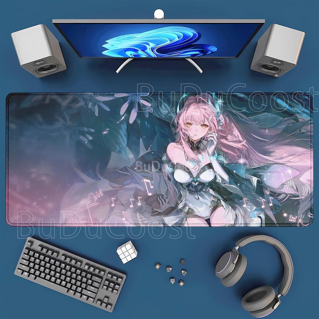 Aemeath Wuthering Waves Mousepad Computer Gaming birouri tastatură Mouse Pad Anime Antiderapant Cauciuc Imprimare HD xmm Covoraș Birou
