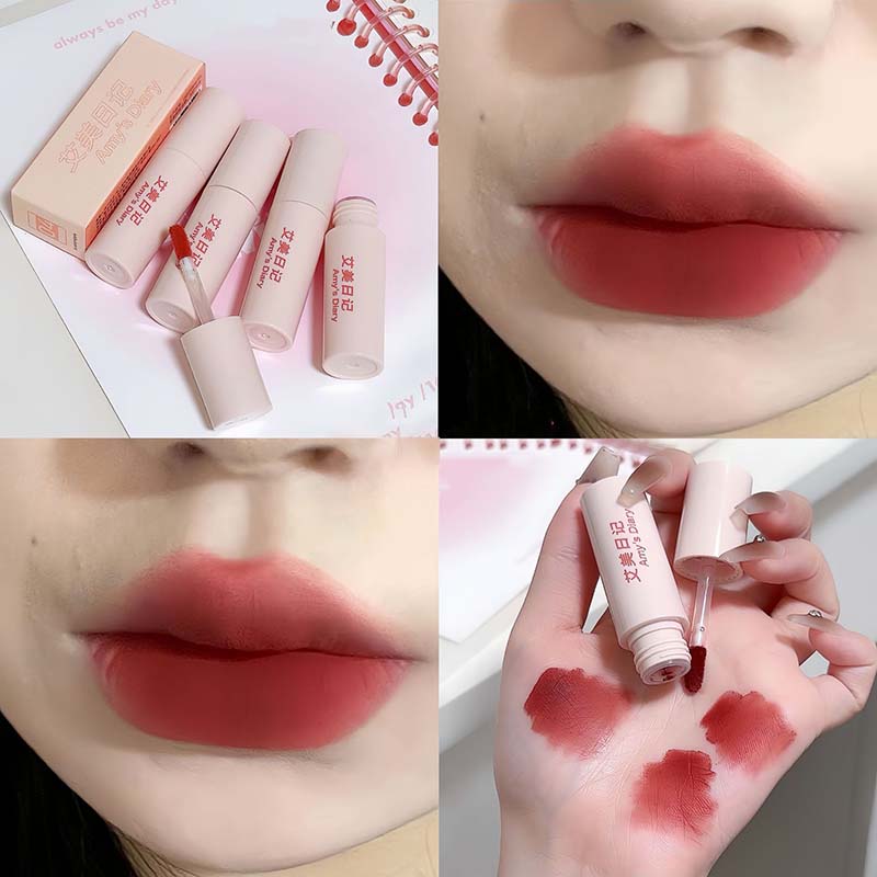 Matte Liquid Lipstick Waterproof Silky Smooth Soft Mist Velvet Apricot Lip Gloss Makeup Lip Mud for Women Lip Stain Cosmetics