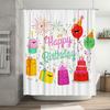Blue Yellow Geometric Shower Curtain Modern Bathroom Decor with Hooks Set for Kids Bathing Room Perfect Gift 72 inches Long