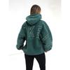 Damen Oversized Kapuzenpullover Mit Stickerei Weiche Fleece-Mischung Langarm Lässiges Oberteil Winter