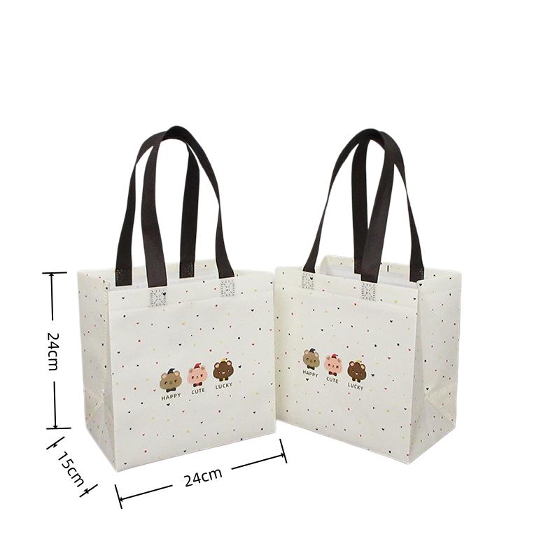 12/30pcs Cute Bear Non Woven Gift Bags Kids Clothing Shopping Bags Reusable Tote Bags for Toy Candy Birthday Party Gifts