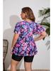 Vetacats25 Plus Size Women's European American Print Tankini Swimsuit