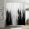 Modern Black White Shower Curtain With Abstract Art Design For Bathroom Decor Various Sizes Available