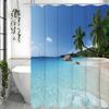 Ocean Beach Kokospalme Duschvorhang, Badezimmer Dekorativer Duschvorhang, Wasserdichter Duschvorhang mit Haken