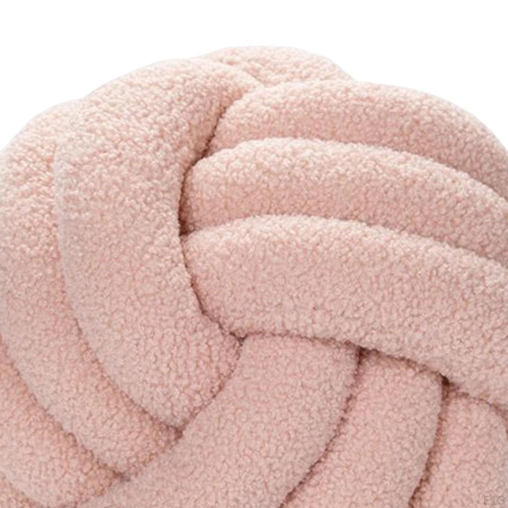 Plush Knot Ball Pillow Diameter 22cm Room Decoration for sofa Couch Brown