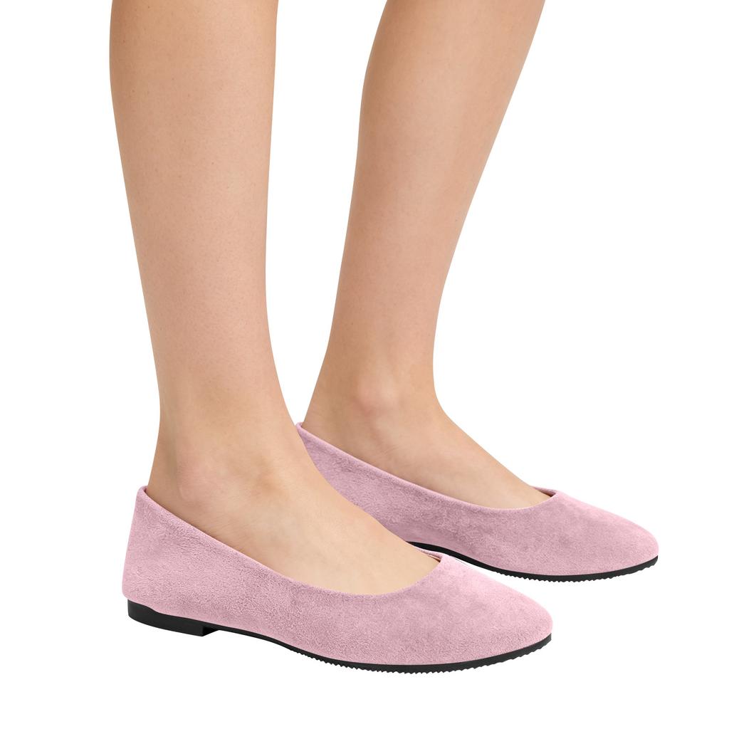 Women's Pointed Toe Flat Shoes Slip On Ballet Style Low Heel Casual Comfortable Soft Material Footwear