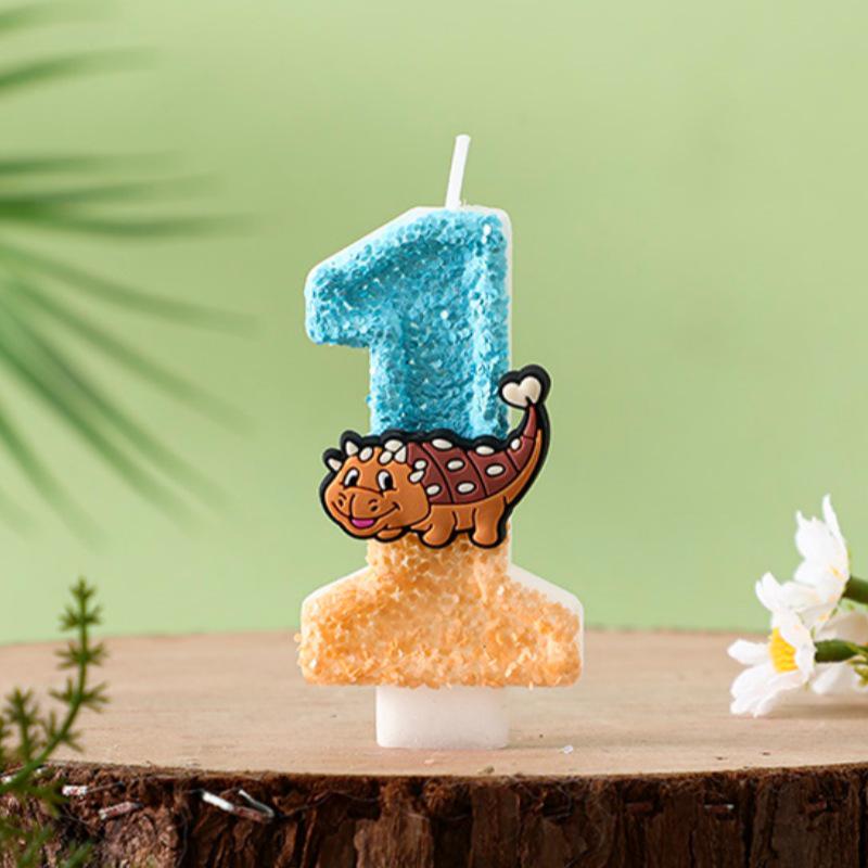 Creative Digital Birthday Candles - Cartoon Characters for Children's Cake Decoration