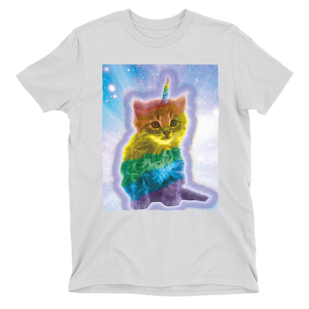 KITTEN UNICORN Rainbow Colours Galaxy T-Shirt Mens Womens Tees Top Birthday Christmas