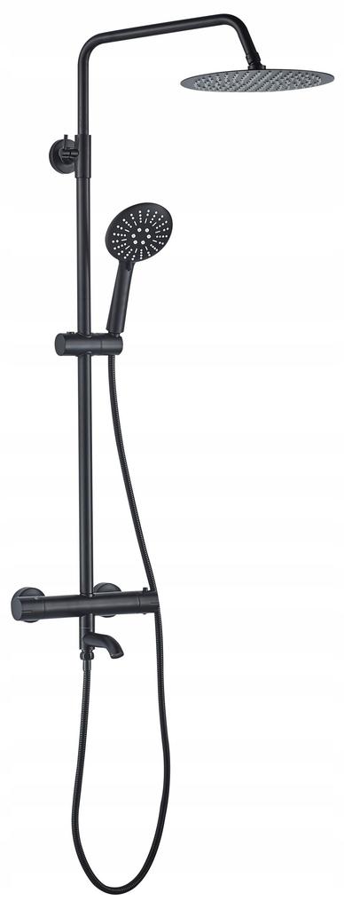 Zestaw natryskowo-wannowy lungo czarny termostat sku rea-p4113