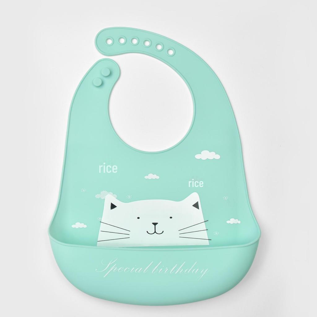 Babador de silicone à prova d'água para bebês - Babador de arroz descartável grande