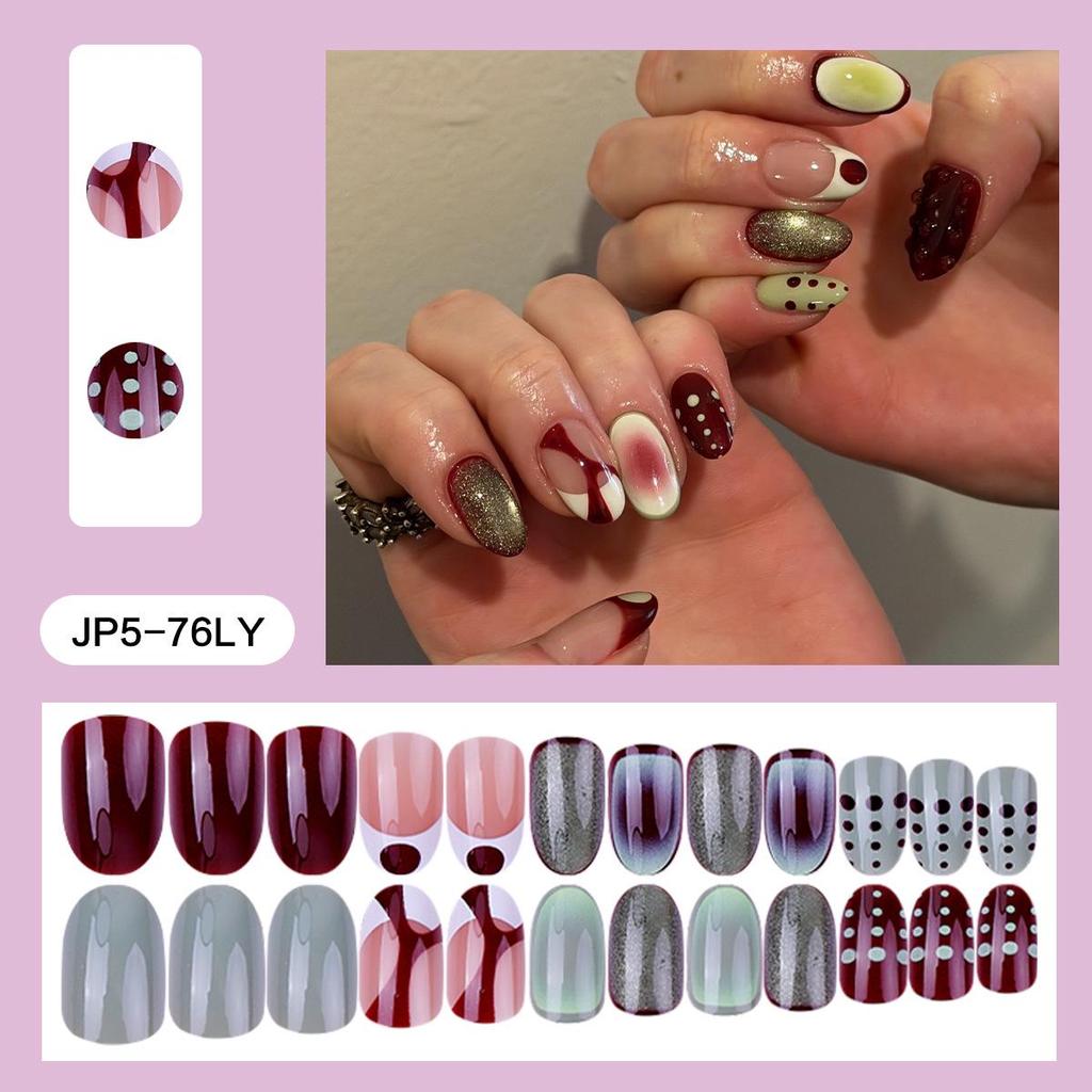 Pegatinas Desmontables para Uñas Estilo Europeo y Americano - Uñas Postizas Simples y Llevables