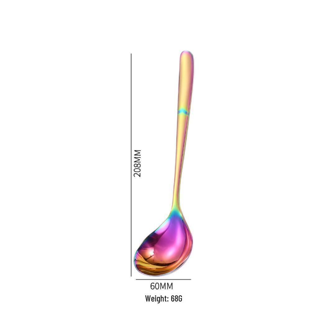 Large 304 Stainless Steel Ladle - Long Handle, Thick & Deep Design for Soup, Serving, Porridge, and Hot Pot.