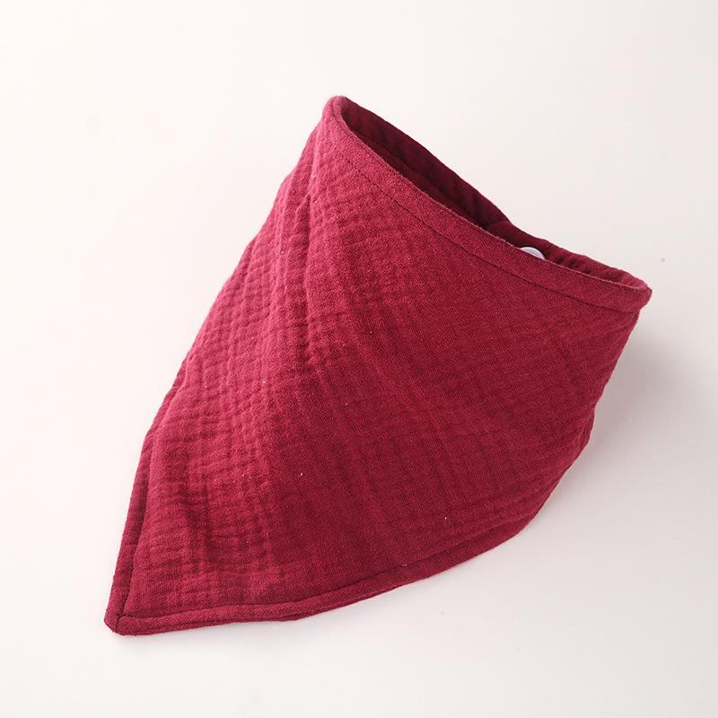 Double Layer Muslin Cotton Baby Bib - Solid Color Triangle Scarf