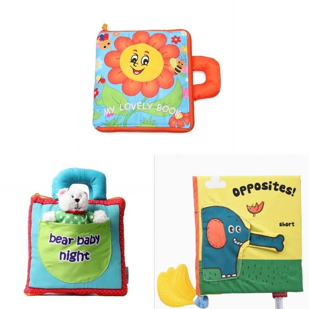 Neues Stoffbuch für Kinder Reißfestes Blumen-Spielzeug Stoffbuch Baby-Spielzeug Frühpädagogisches Stoffbuch