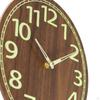 12 Inch Luminous Wall Clock Wooden Hanging Round Analog for Cafe Bedroom Kitchen