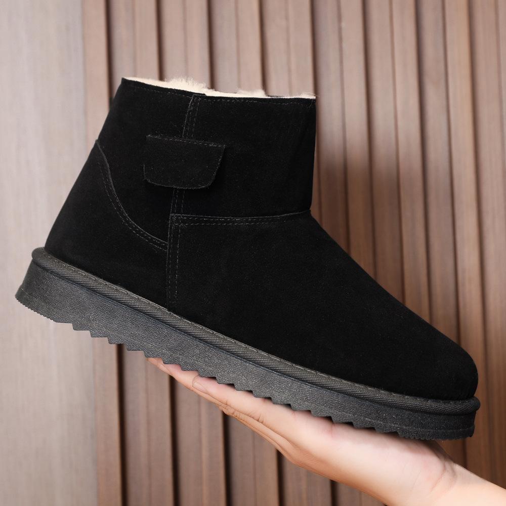 Winter Velvet Warm Men's Middle-aged and Elderly Snow Boots Thickened Cotton Shoes Comfortable
