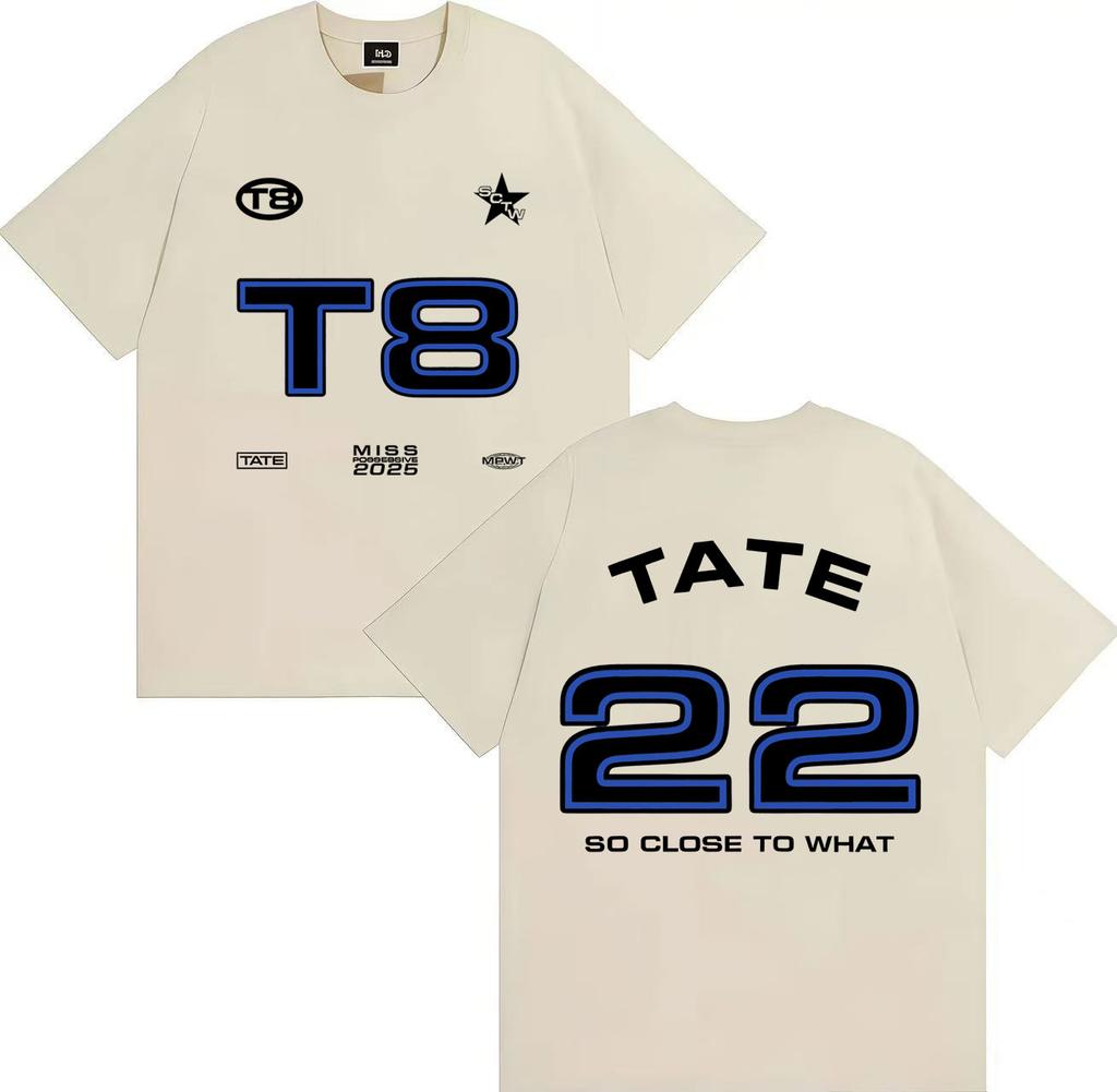 In 2025, Miss Tate McCray's Possession Journey: Aesthetic Comfort for Both Men and Women Harajuku Summer 100% Pure Cotton Tops