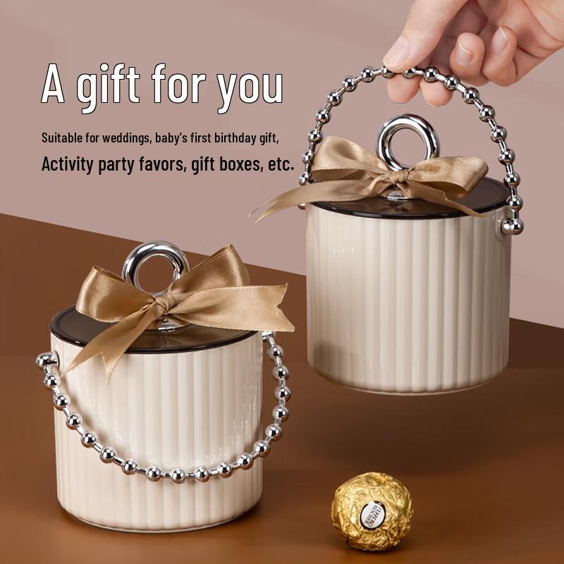 Nordic Cream Style Round Snack & Candy Tray 4-pack