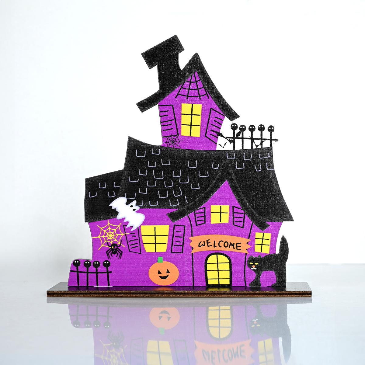 1 шт. Хэллоуин Сцена Украшение Хэллоуин Настольный Деревянный Орнамент Украшение для Вечеринки на Хэллоуин A