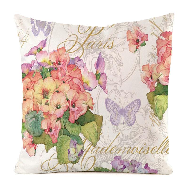 Colorful Countryside Butterfly Digital Printing Short Plush Pillow Covers For Car Sofa Office Cushion Cover Home Goods