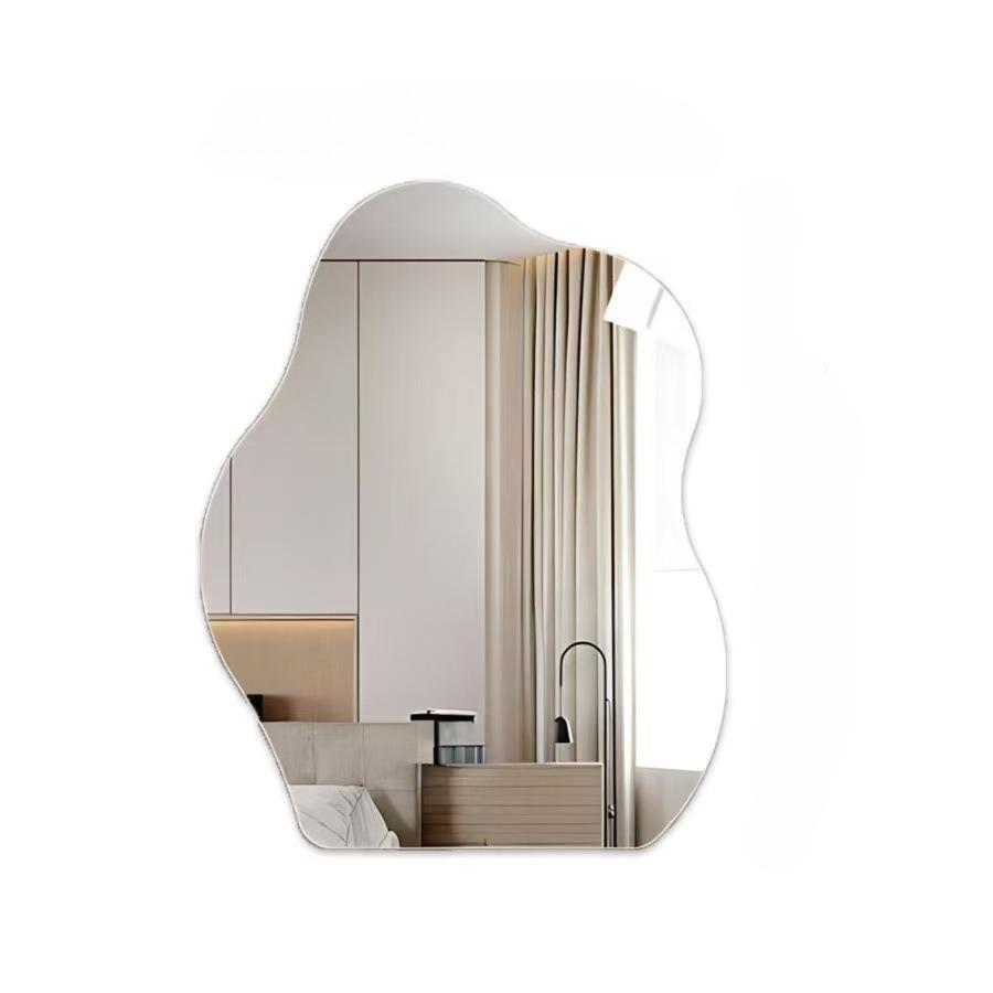 

Водонепроницаемая акриловая зеркальная наклейка на стену для украшения ванной комнаты, простая в применении 33*40cm бежевый