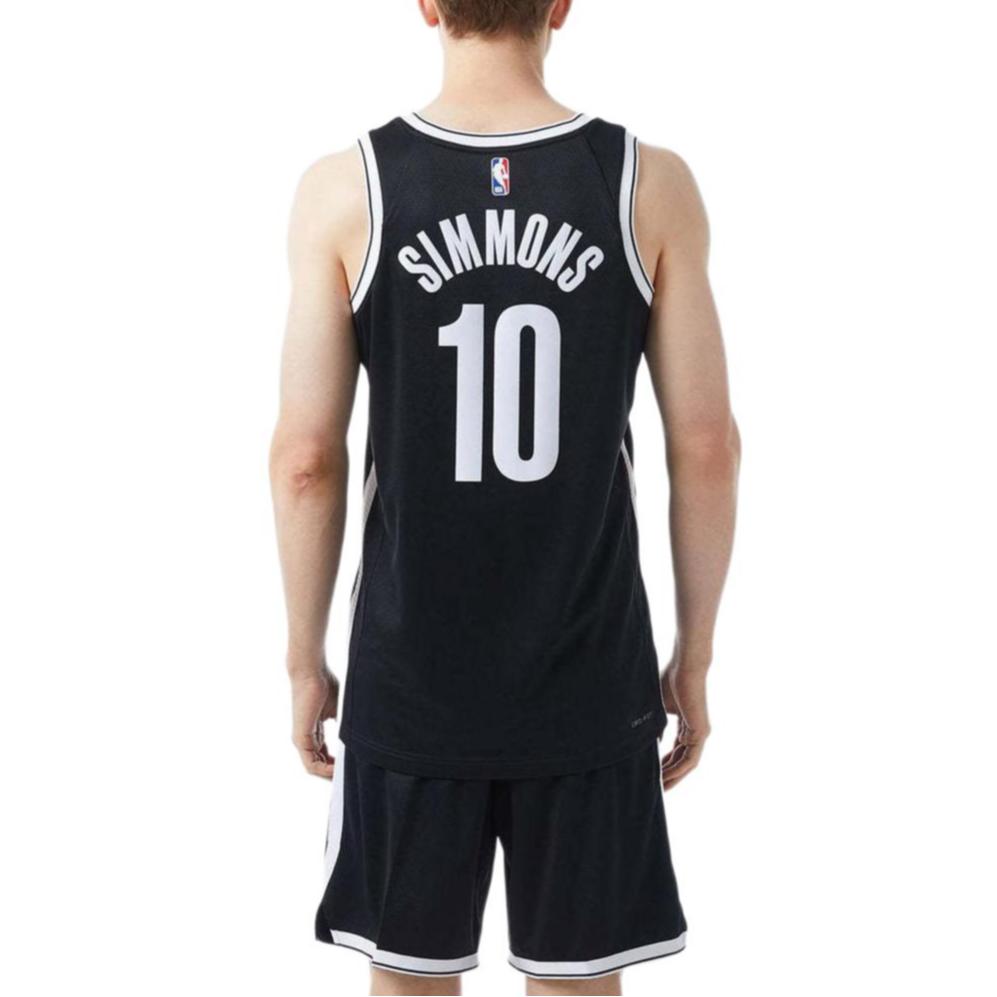 Nike Dri-Fit NBA Swingman Trikot - Nets Simmons Nr.. 10 Ärmelloses Basketball-Tanktop Herren Tops Schwarz DN1996-016