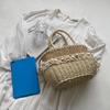 Yogodlns Women Straw Woven Bag Straw Tote Bag Large Capacity Weaving Shoulder Purse with Lace Woven Shopping HandBag Summer Beach Clutch