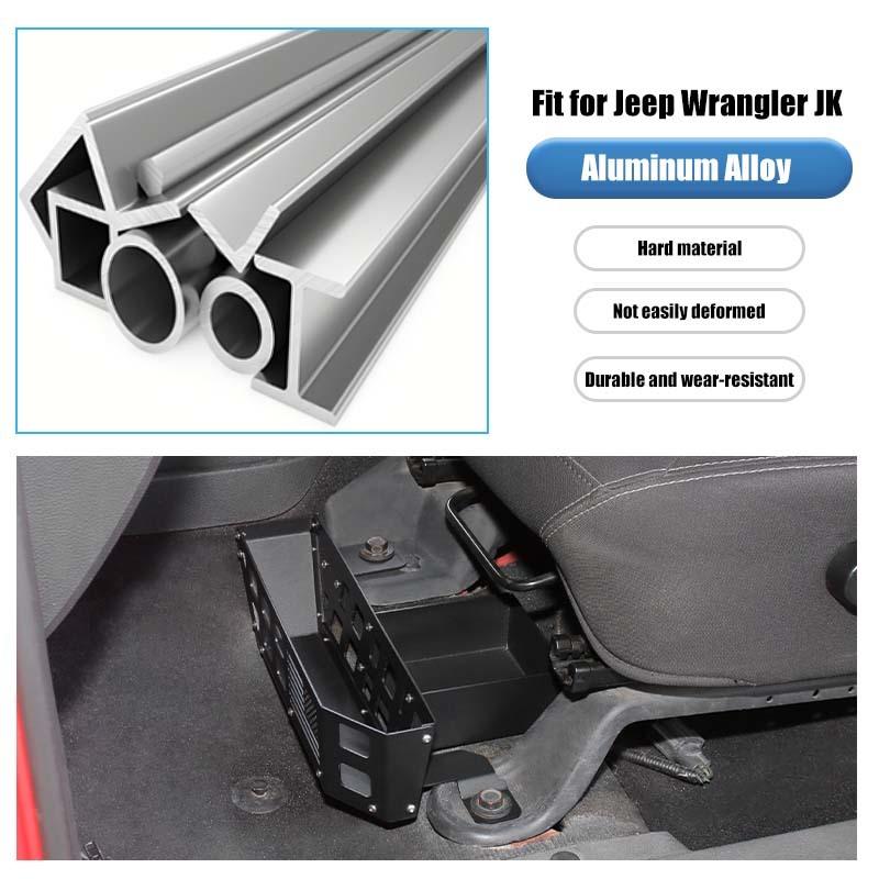 For Jeep Wrangler JK 2007-2017 Car Front Under Seat Storage Box Organizer Container Interior Stowing Tidying Accessories