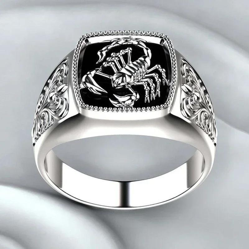 Scorpion Animal Men's Ring Punk Jewelry Accessories Men Rings Cool  Hip Hop Rock Jewelry Gift Halloween Xmas Party Rings