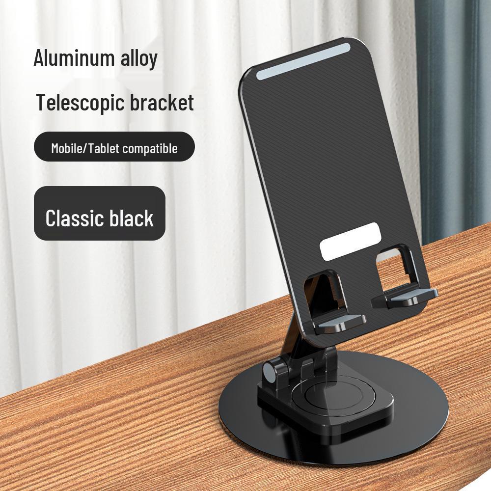 Alloy Rotatable Phone & Tablet Stand for Live Streaming - Adjustable Height, Foldable & Desktop-Compatible