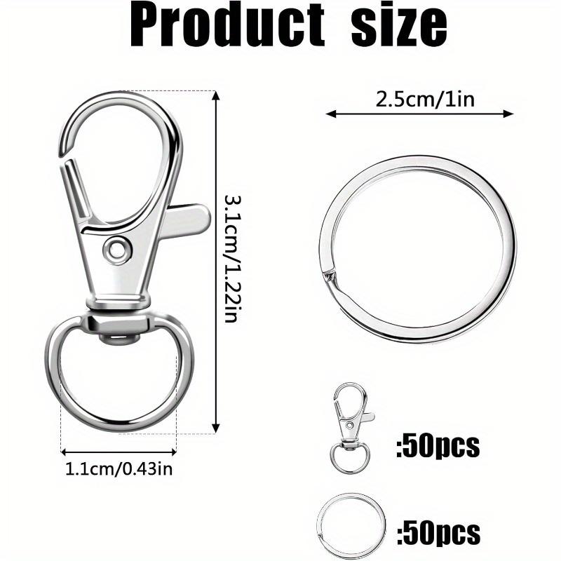 100PCS Gold Swivel Clasps Lanyard Snap Hooks with Key Rings Clip Hooks Lobster Claw Clasps for Keychains Jewelry DIY Crafts.