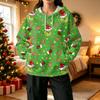 Women's Fashion Casual Christmas Print Hooded Sweatshirt with Pockets