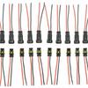 10 Kit 2 Pin Way Sealed Waterproof Electrical Wire Cable Connector Plug Terminal