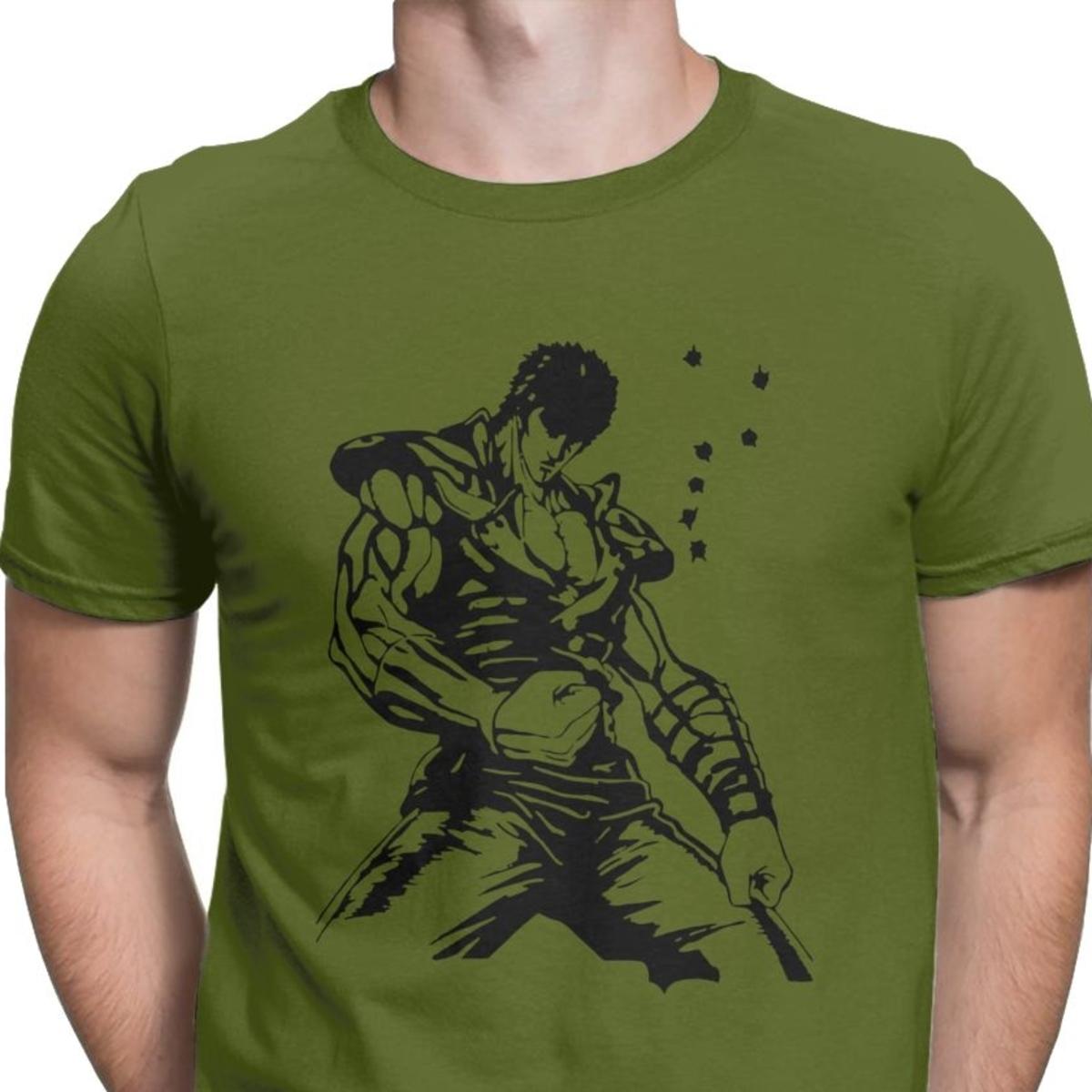 

Kenshiro Hokuto No Ken Tee Shirt Men Fist of the North Star Fashion Cotton Tees Tshirts Camisas Hombre L
